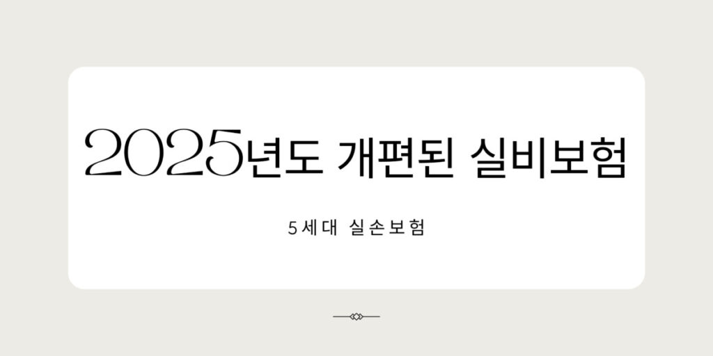 2025년도 개편된 실비보험